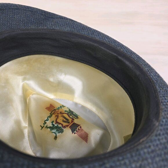 Vintage Tweed Wool Towncraft Fedora Hat Gray Size Small 6 3/4 - 6 7/8 - Picture 12 of 13